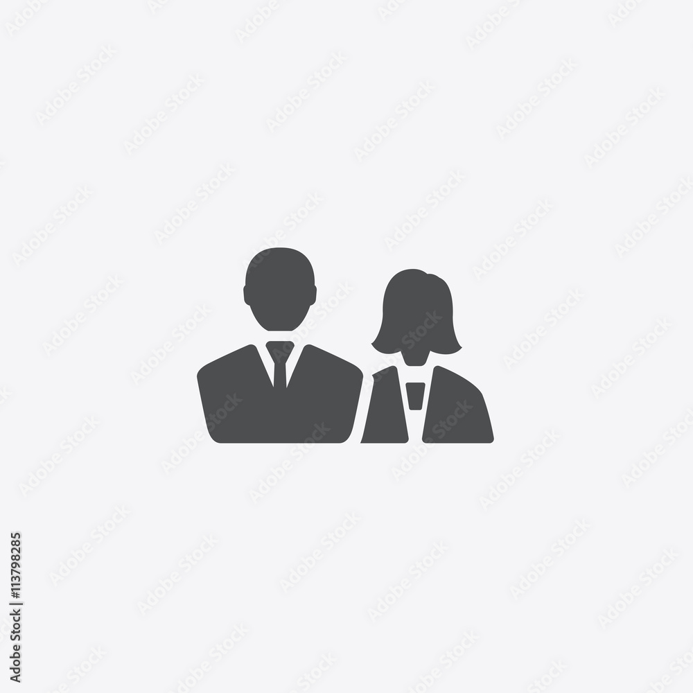 Business couple vector icon Business couple vector icon