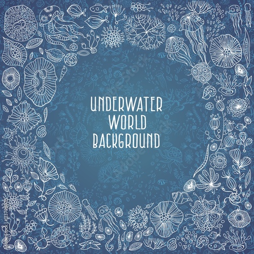 hand drawn underwater world background