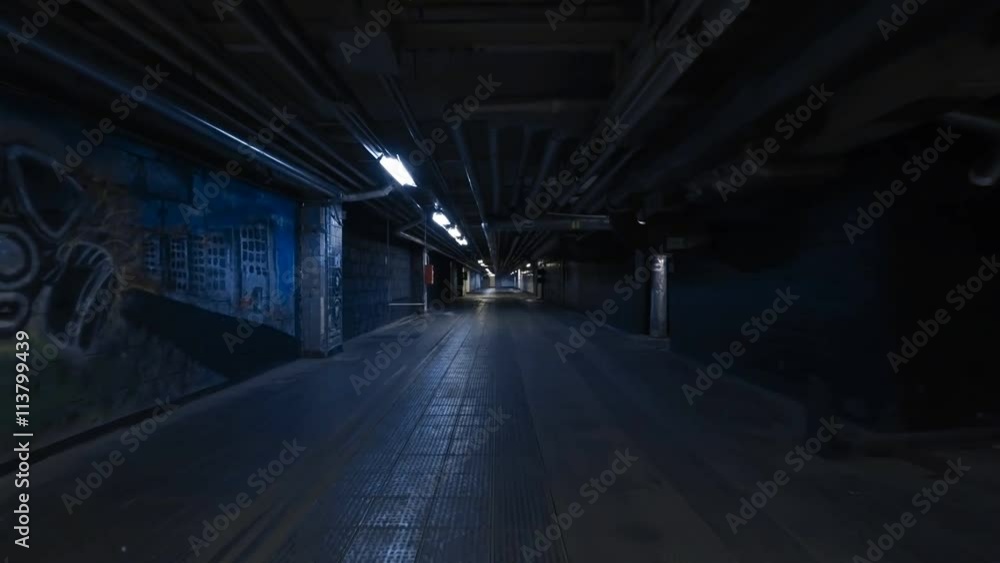 Smooth camera steady slide shot around old long extended industrial house tunnel basement, with grudge walls, rusty ripes, metal flour and broken lamps, perfect for cinema or movie clips background Smooth camera steady slide shot around old long extended industrial house tunnel basement, with grudge walls, rusty ripes, metal flour and broken lamps, perfect for cinema or movie clips background