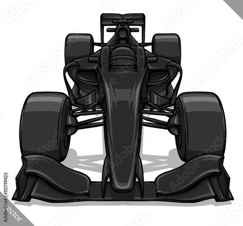 front view vector fast cartoon formula race car illustration art
