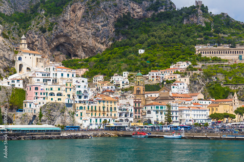Beautiful town of Amalfi,front view, Amalfi coast, Campania, Italy © jsk12