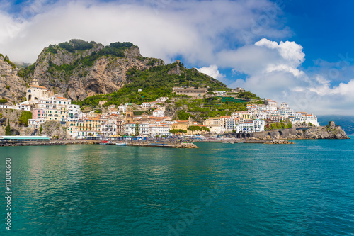 Beautiful town of Amalfi,front view, Amalfi coast, Campania, Italy