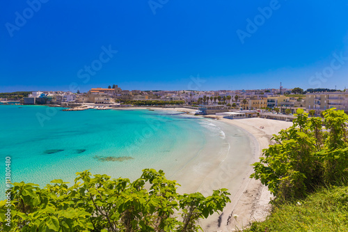 Beautiful town of Otranto and its beach, Salento peninsula, Puglia region, Italy © jsk12