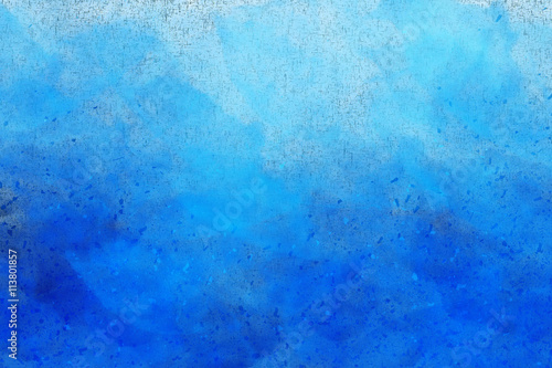 Abstract colourful watercolour background in shades of blue
