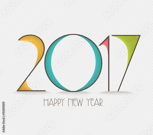 Happy new year 2017 Text Design