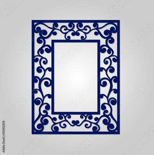 Vector floral ornamental cutout panel for laser cutting.