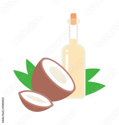 Coconut oil vector illustration.
