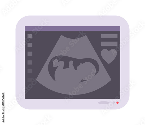 Ultrasound baby vector illustration.
