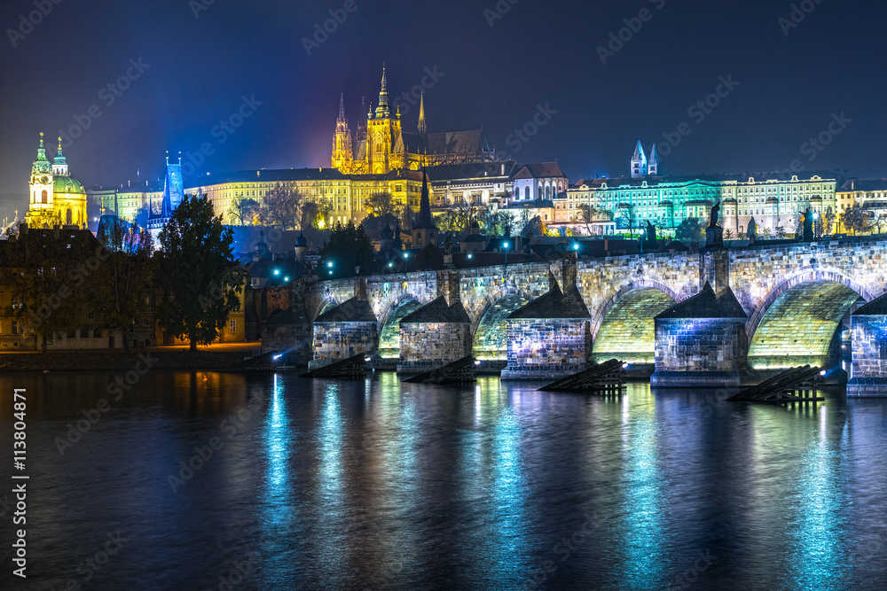 Prague, Charles Bridge and Mala Strana.