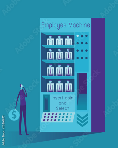 Entrepreneur select employee from the employee machine, Business concept.