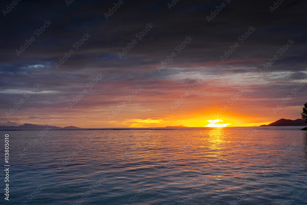 Sunset colors of Seychelles