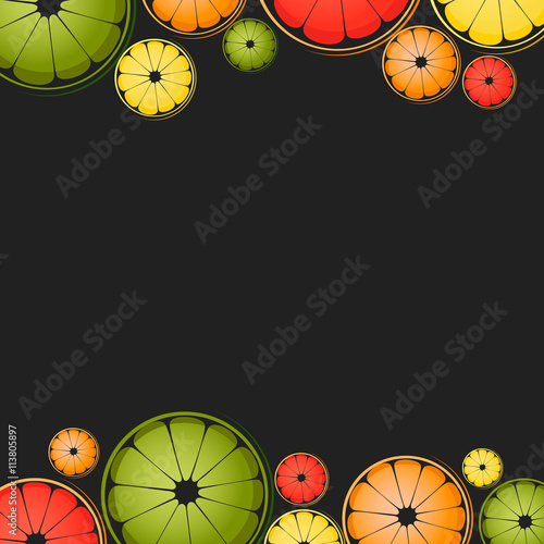 Vector background with different slice citruses