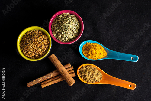 Colorful Indian spices