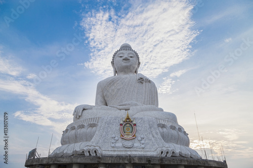 Canvas Print Big buddha in Phuket  at sunset time.
