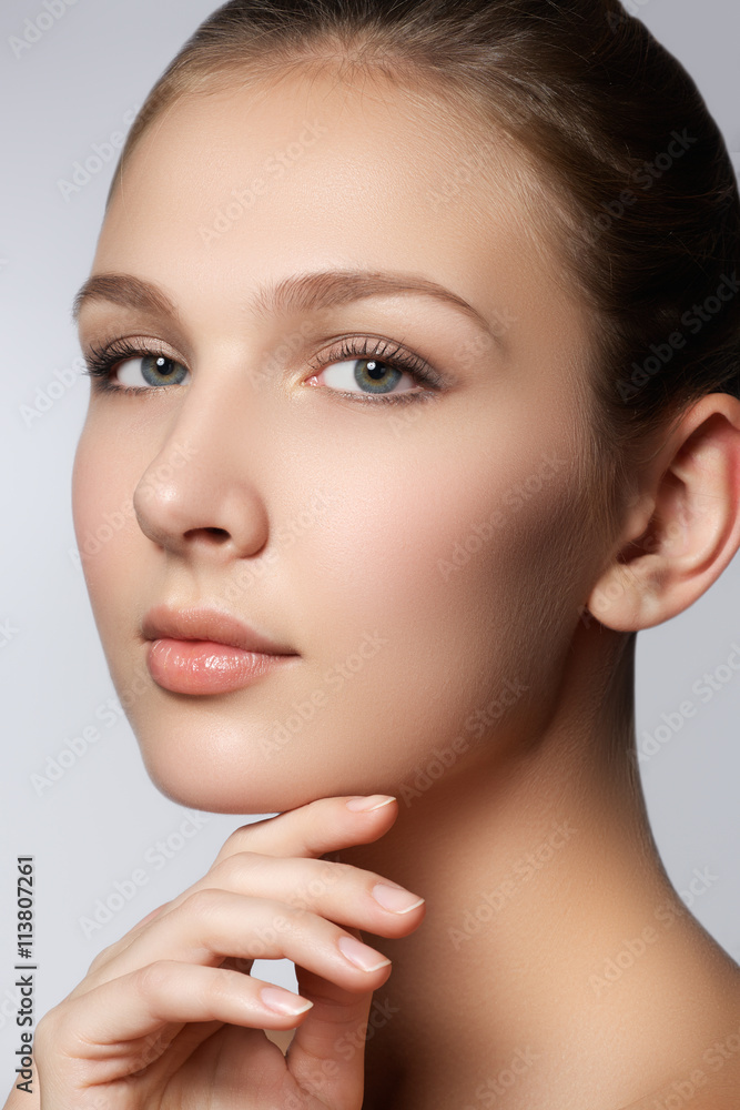 Spa woman. Natural beauty face. Beautiful girl touching her face Spa woman. Natural beauty face. Beautiful girl touching her face