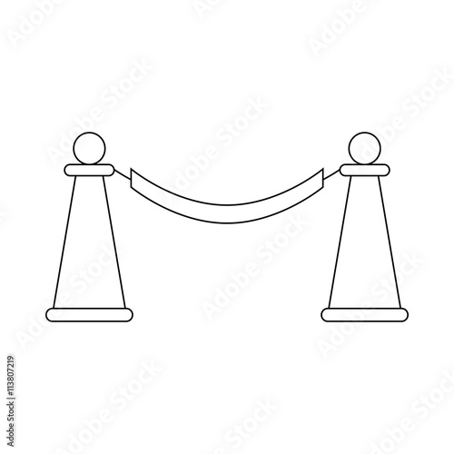 Barrier rope icon, outline style