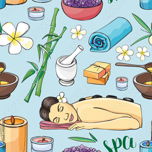 Spa doodle set pattern