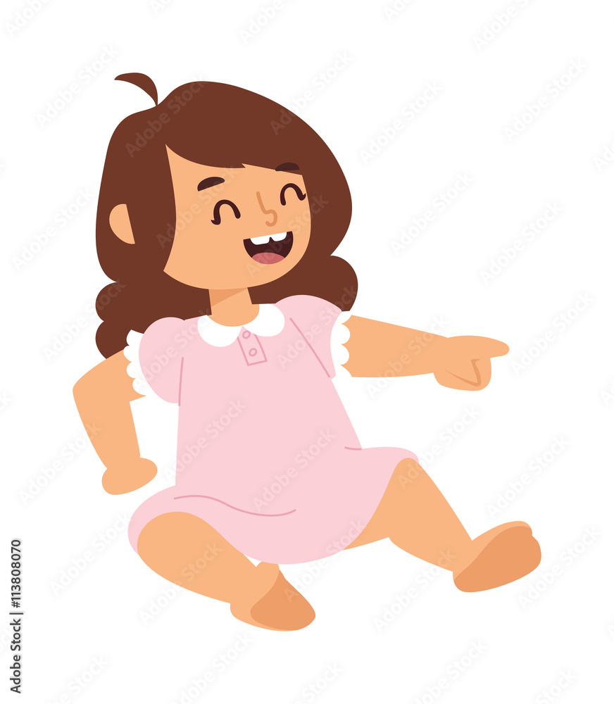 Sitting baby girl vector illustration. Sitting baby girl vector illustration.