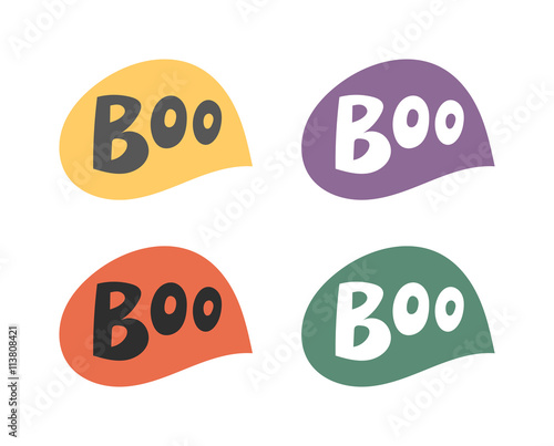 Boo speech bubble vector set.