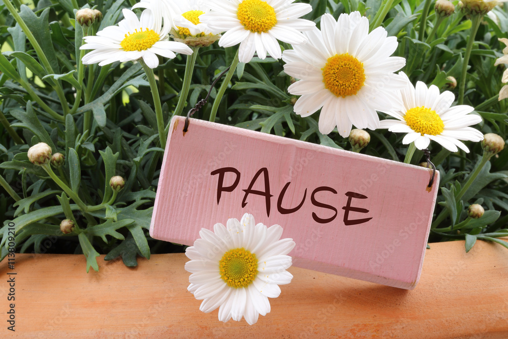 Schild: Aufschrift Pause Stock-Foto | Adobe Stock