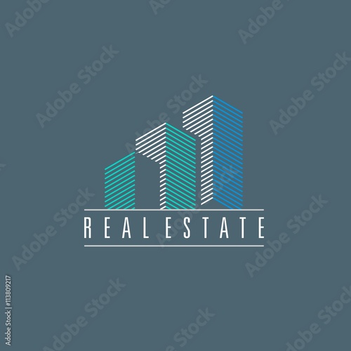 Logo template real estate, Clean, modern and elegant style design