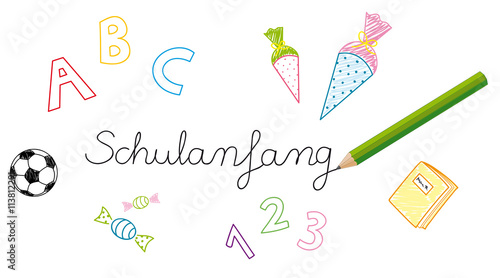 Schulanfang Schriftzug 