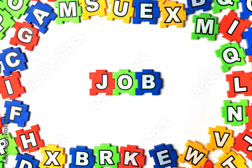 Puzzle JOB on white background