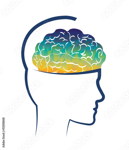 Human organ and human head. Brain icon. vector graphic
