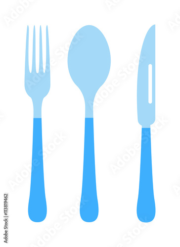 Cutlery set fork  knife and spoon vector illustration.