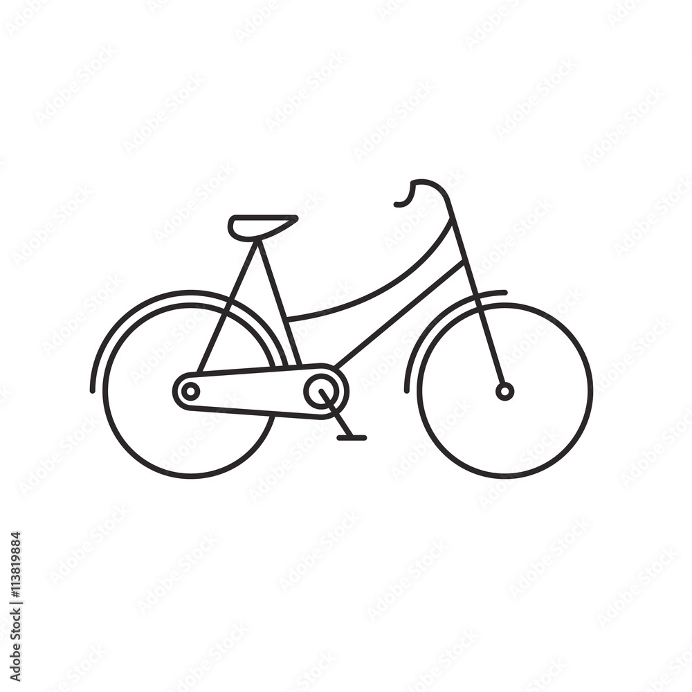 Outline bike icon on white background