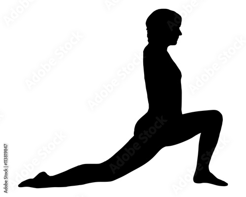 Silhouette einer Frau beim Yoga