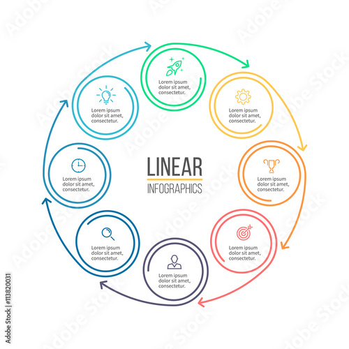 Linear infographis. Minimalistic chart, diagram. Vector design element.