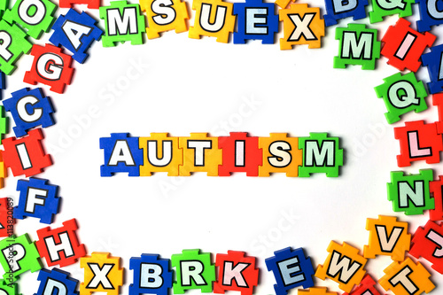 Puzzle autism on white background