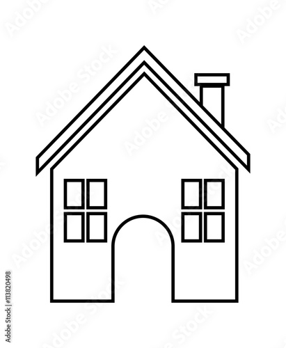 Home family. House with door and windows. silhouette design, vec © djvstock