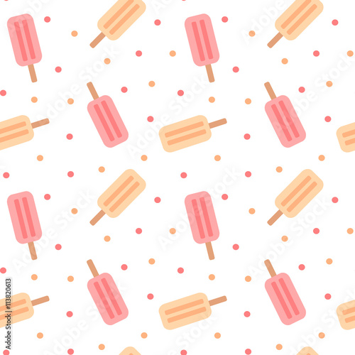cute colorful ice cream seamless vector pattern background illustration