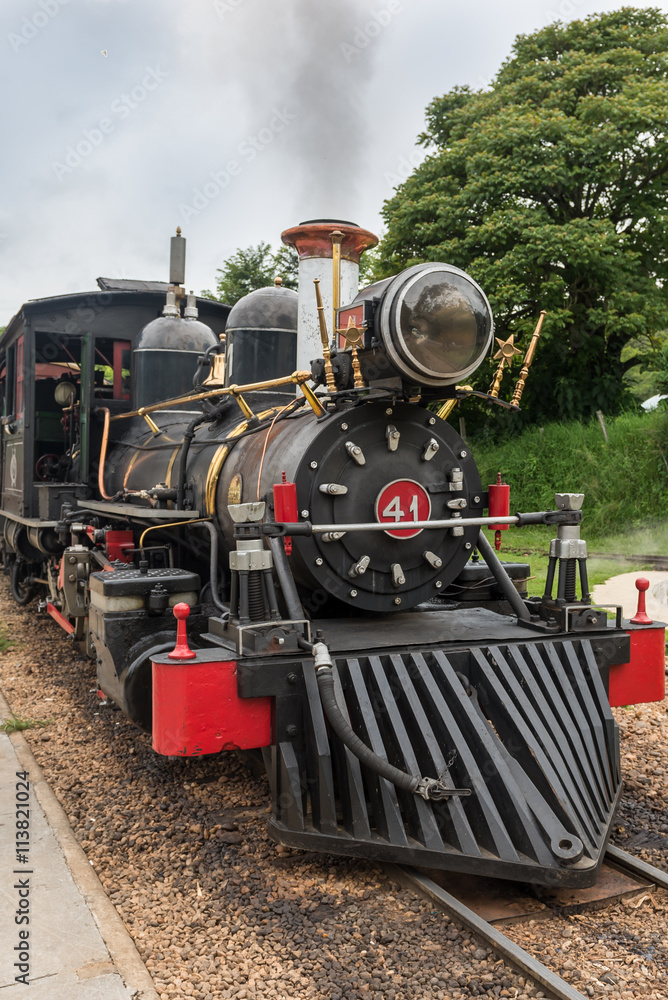 Fototapeta premium Old train in Tiradentes, a Colonial and historical city