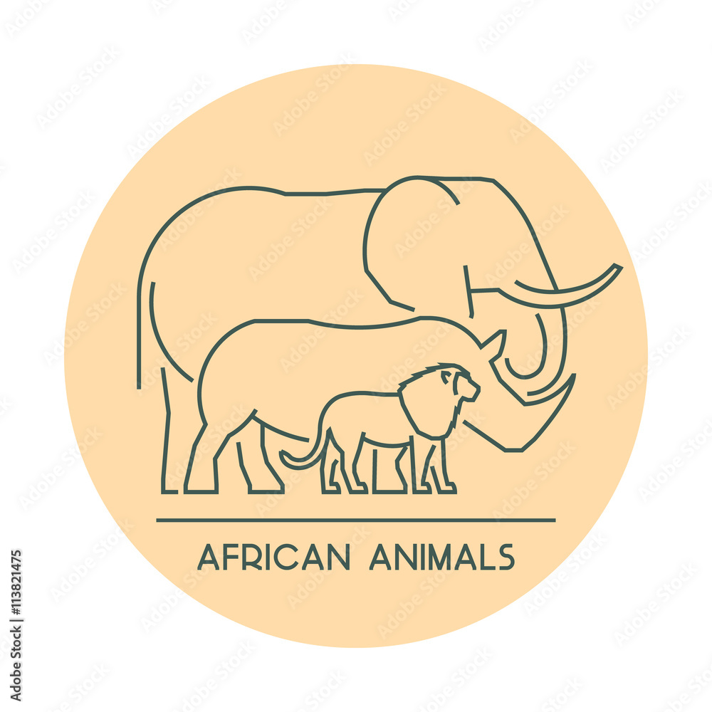 Cool outline symbol Africa Cool outline symbol Africa