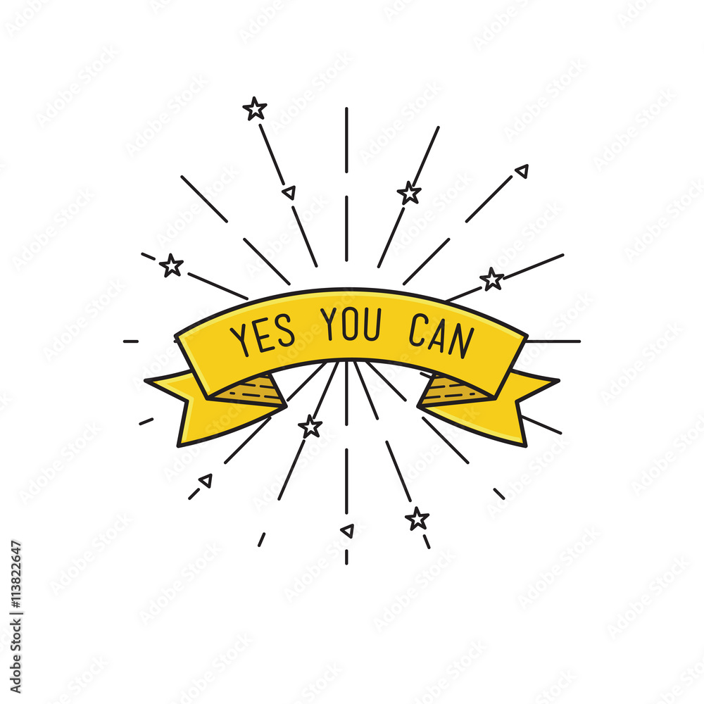 yes you can. Inspirational vector illustration, motivational quotes flat  poster Stock Vector Image & Art - Alamy
