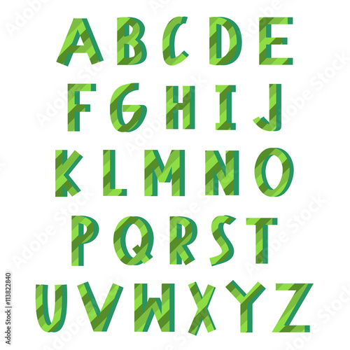 Green eco alphabet