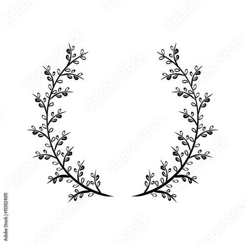 Wreath icon. Rustic design. vector graphic