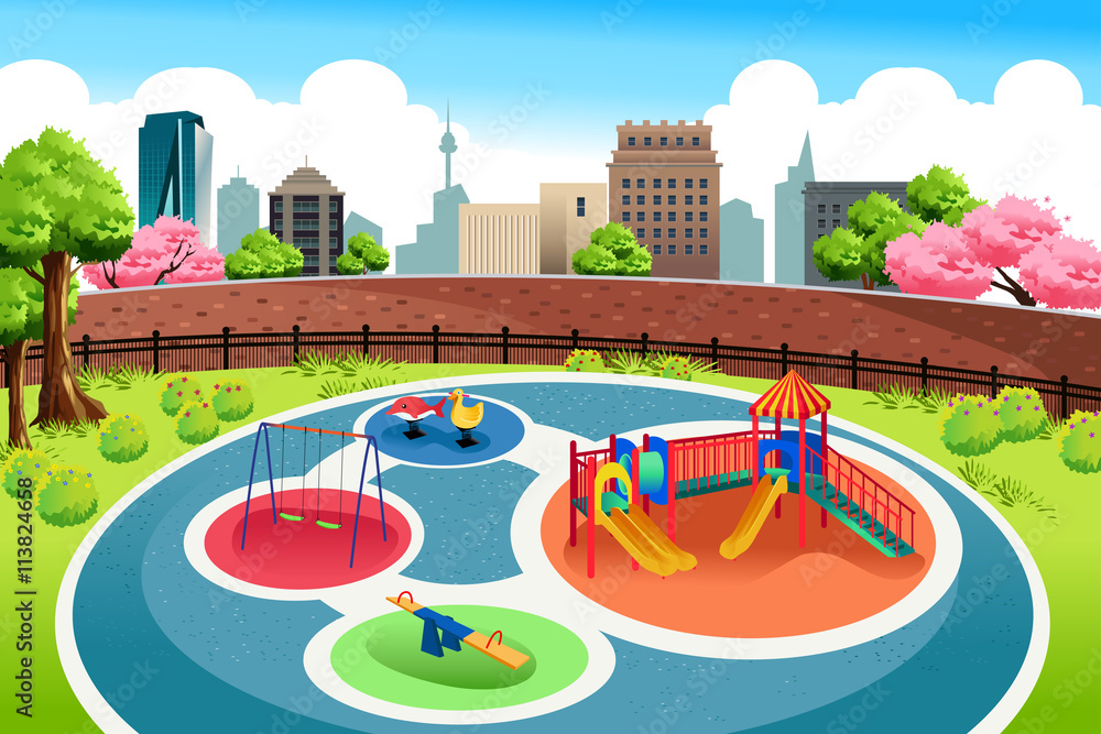 Playground in the City Background