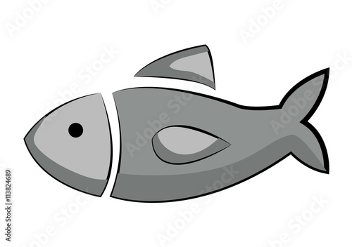 Fish animal icon. Sea life design. vector graphic