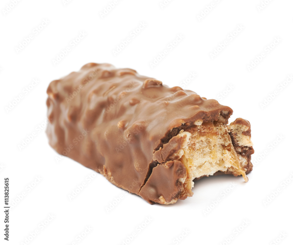 Caramel chocolate bar isolated Caramel chocolate bar isolated