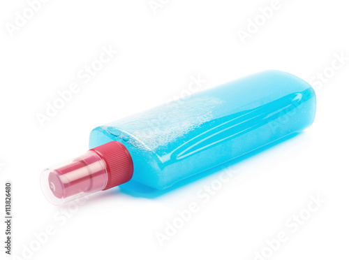 Plastic flacon bottle dispenser isolated