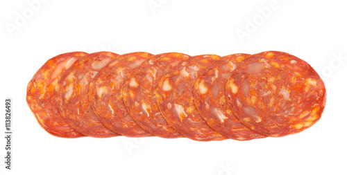 Italian sausage salame ventricina isolated