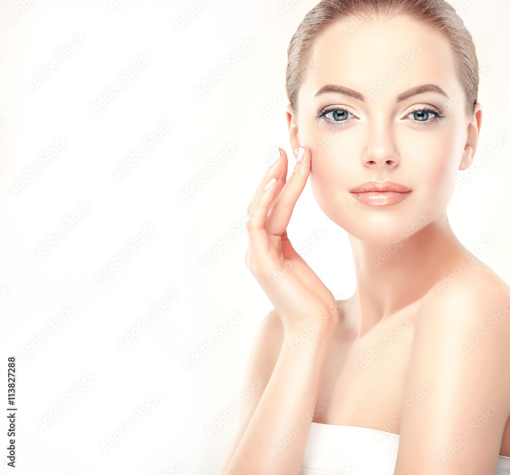 Beautiful Young Woman with Clean Fresh Skin close up . Skin care face . Cosmetology Beautiful Young Woman with Clean Fresh Skin close up . Skin care face . Cosmetology
