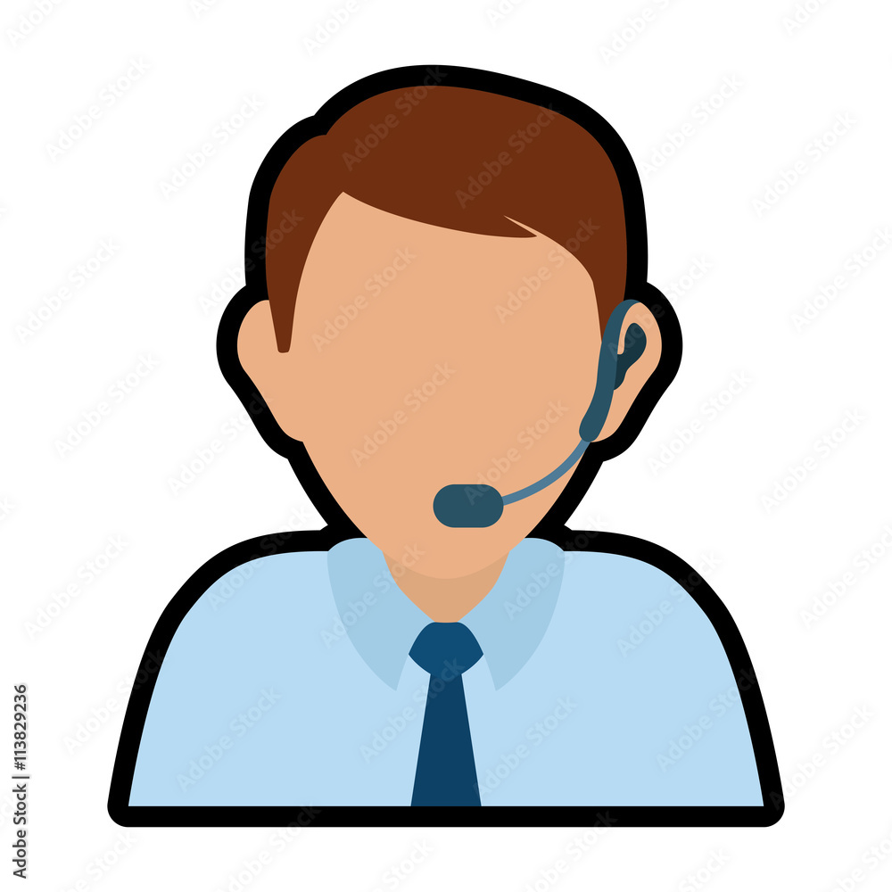 Operator man avatar. Customer service. vector graphic Operator man avatar. Customer service. vector graphic