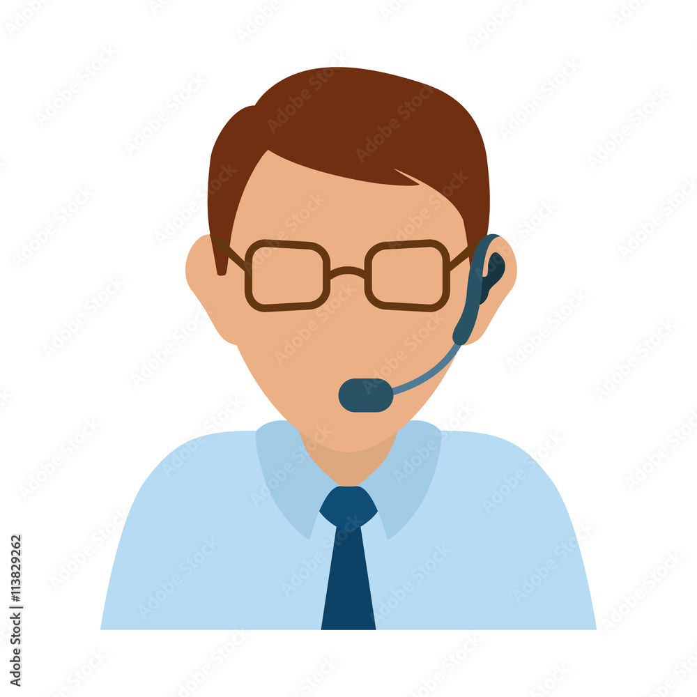 Operator man avatar. Customer service. vector graphic