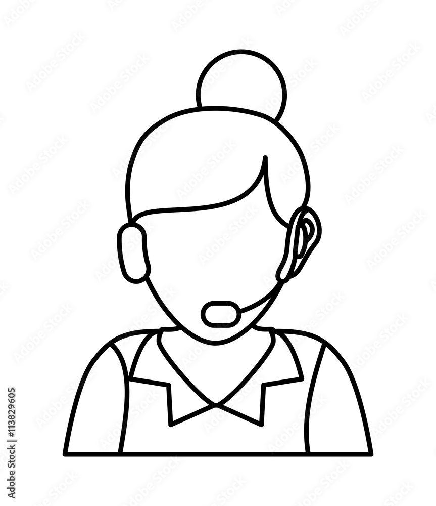 Operator woman avatar. Customer service. vector graphic Operator woman avatar. Customer service. vector graphic