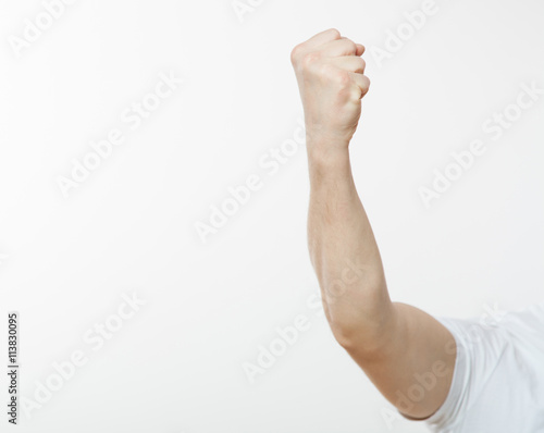 Man demonstrating his strong fist